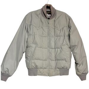 Vintage TEMPCO Goose Down Jacket Men’s M/L Gray Western Puffer Bomber Coat